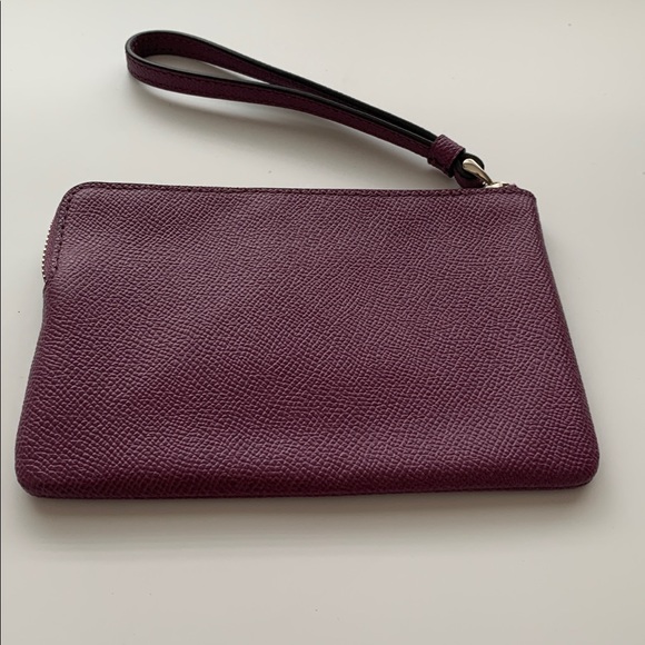 Coach Women's Purple Corner Zip Wristlet - Picture 4 of 7
